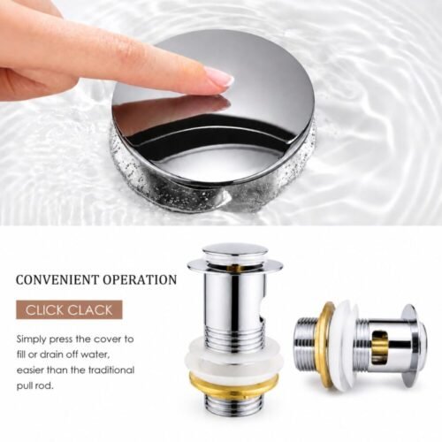 "Sunny" Click Clack Pop-Up Drain Stopper 8*6 cm - مصرف وسدادة مجلى حمام بنظام ضغط