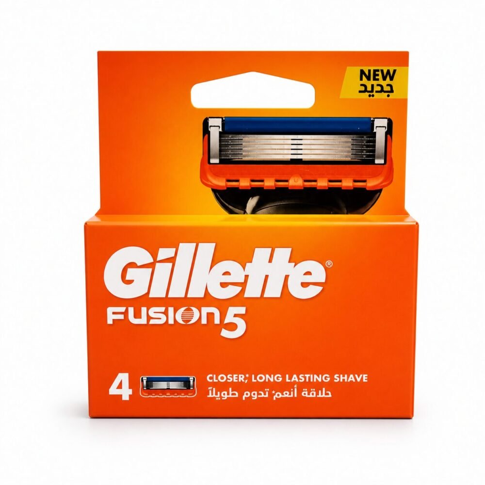 "Gillette" Fusion 5 Blades 4 pcs  - شفر حلاقة رؤوس بديلة دون المقبض