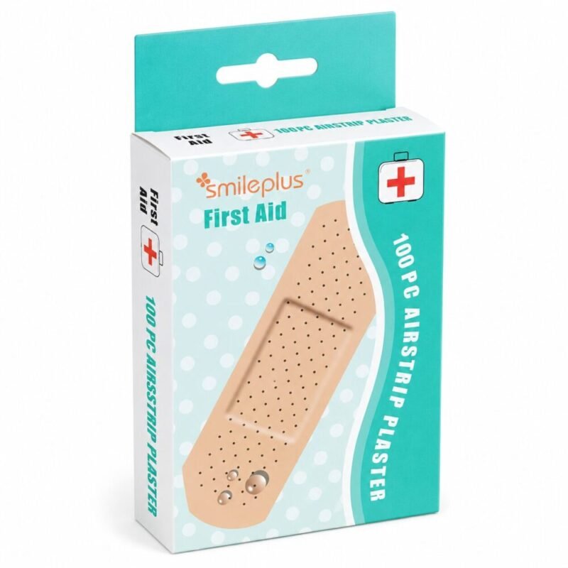 "Smile plus" Airstrip Plaster 100 pcs - لاصقات جروح إسعافات أولية