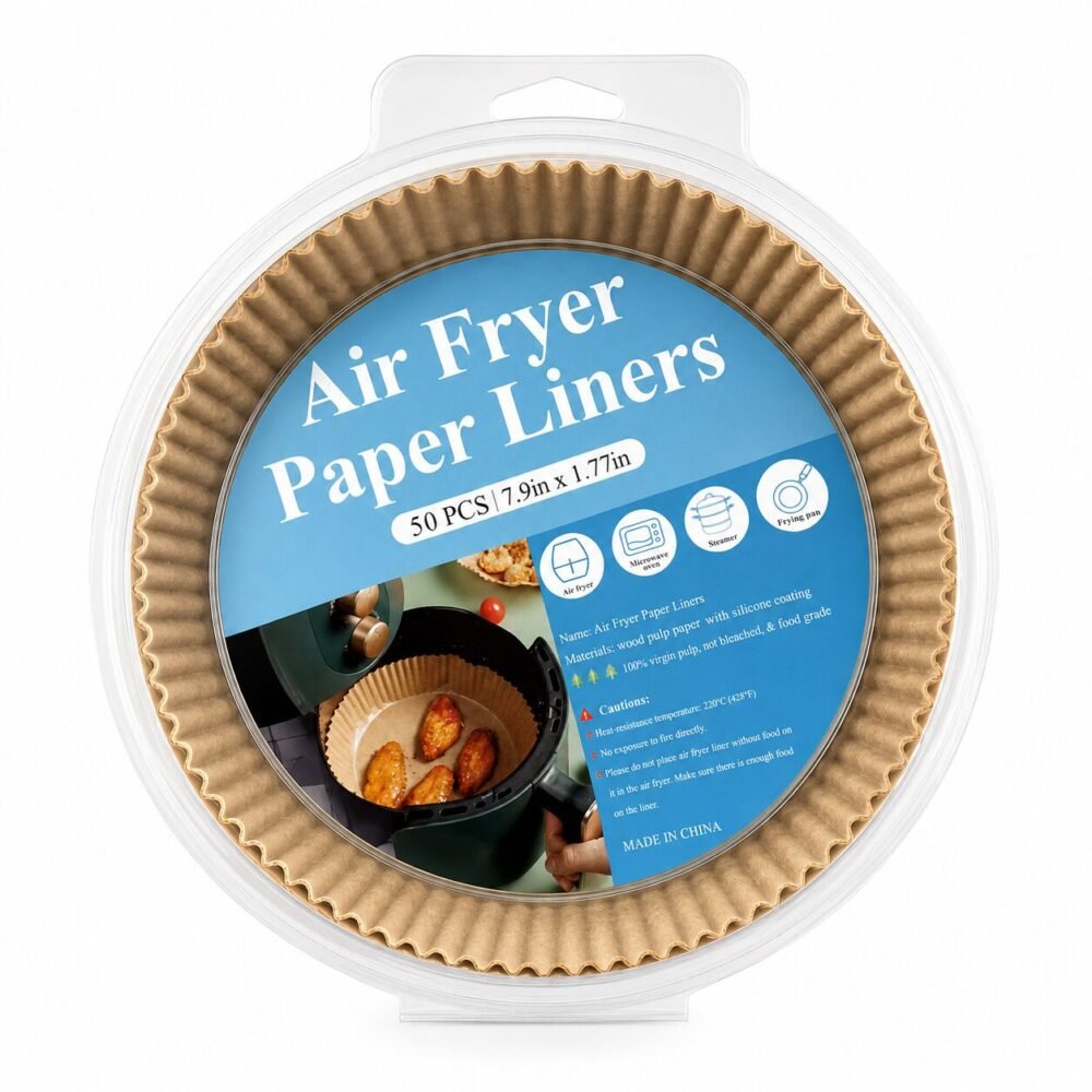 Air Fryer Paper Liners 23*23 cm  50 pcs - ورق زبدة للقلاية الهوائية