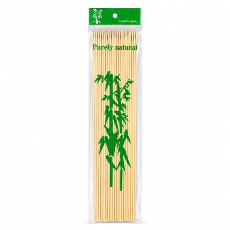 "Purely natural" Bamboo Skewers 35 cm - أسياخ شواء خشبية دائرية