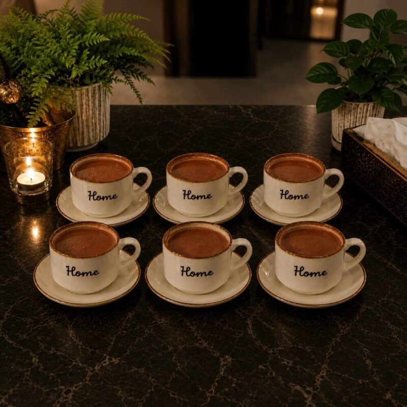 Classic Shape of the coffee Set - طقم فناجين هوت شوكلت سيراميك