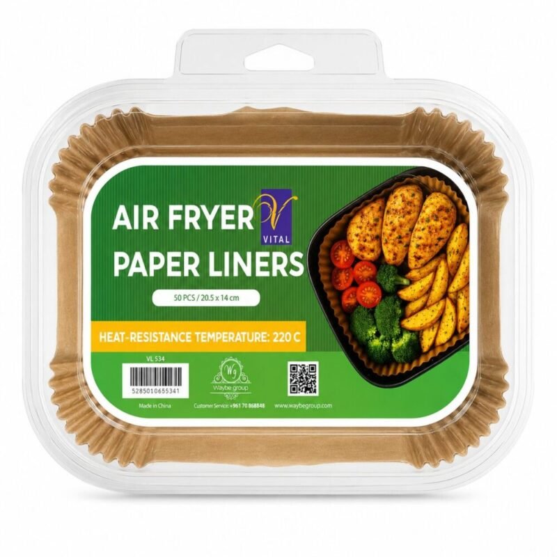 "VITAL" Air Fryer Paper Liners 20.5*14 cm  50 pcs - ورق زبدة للقلاية الهوائية
