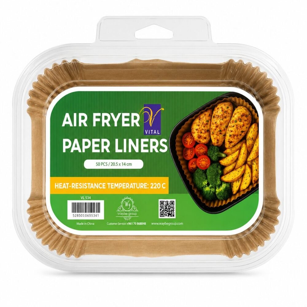 "VITAL" Air Fryer Paper Liners 20.5*14 cm  50 pcs - ورق زبدة للقلاية الهوائية