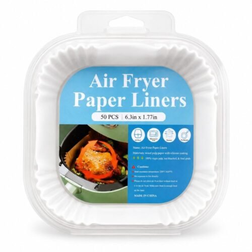 Air Fryer Paper Liners 21*21 cm  50 pcs - ورق زبدة للقلاية الهوائية