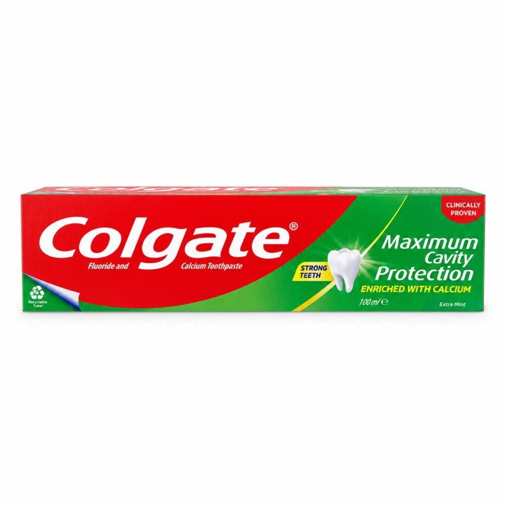 "Colgate" Maximum Cavity Protection 100 ml - كولجيت حماية من التسوس غني بالكالسيوم ونعناع أكثر