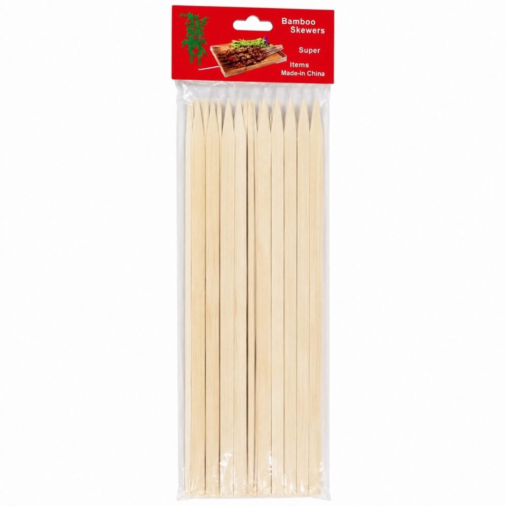 Bamboo Skewers 34 cm - أسياخ شواء خشبية عريضة