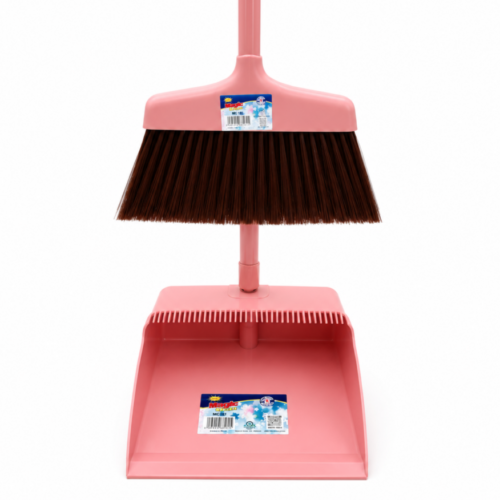 "Magic Clean" Long Handle Broom And Dustpan Set 101 cm - مكنسة ناعمه مع مجرفة بمقبض طويل
