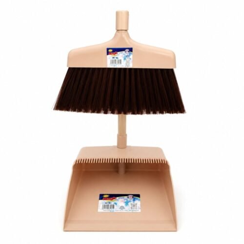 "Magic Clean" Long Handle Broom And Dustpan Set 101 cm - مكنسة ناعمه مع مجرفة بمقبض طويل
