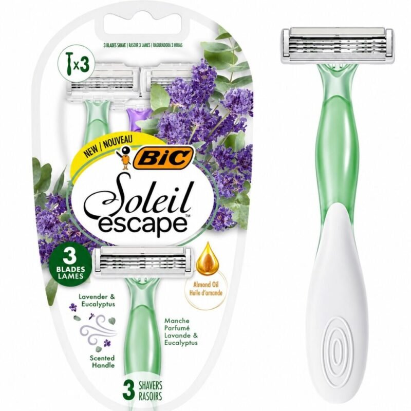 "Bic" Soleil escape Lavender & Eucalyptus Scented Handles 3 blades lames 3 pcs - شفر حلاقة