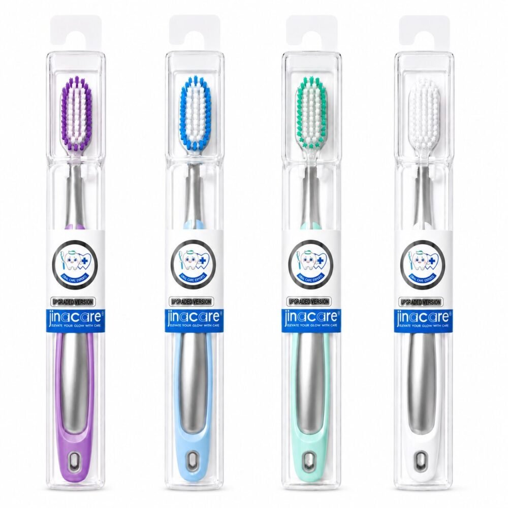 "Jinacare" Travel Toothbrush Extremely Soft With Protective Case - فرشاة أسنان مع علبة واقية