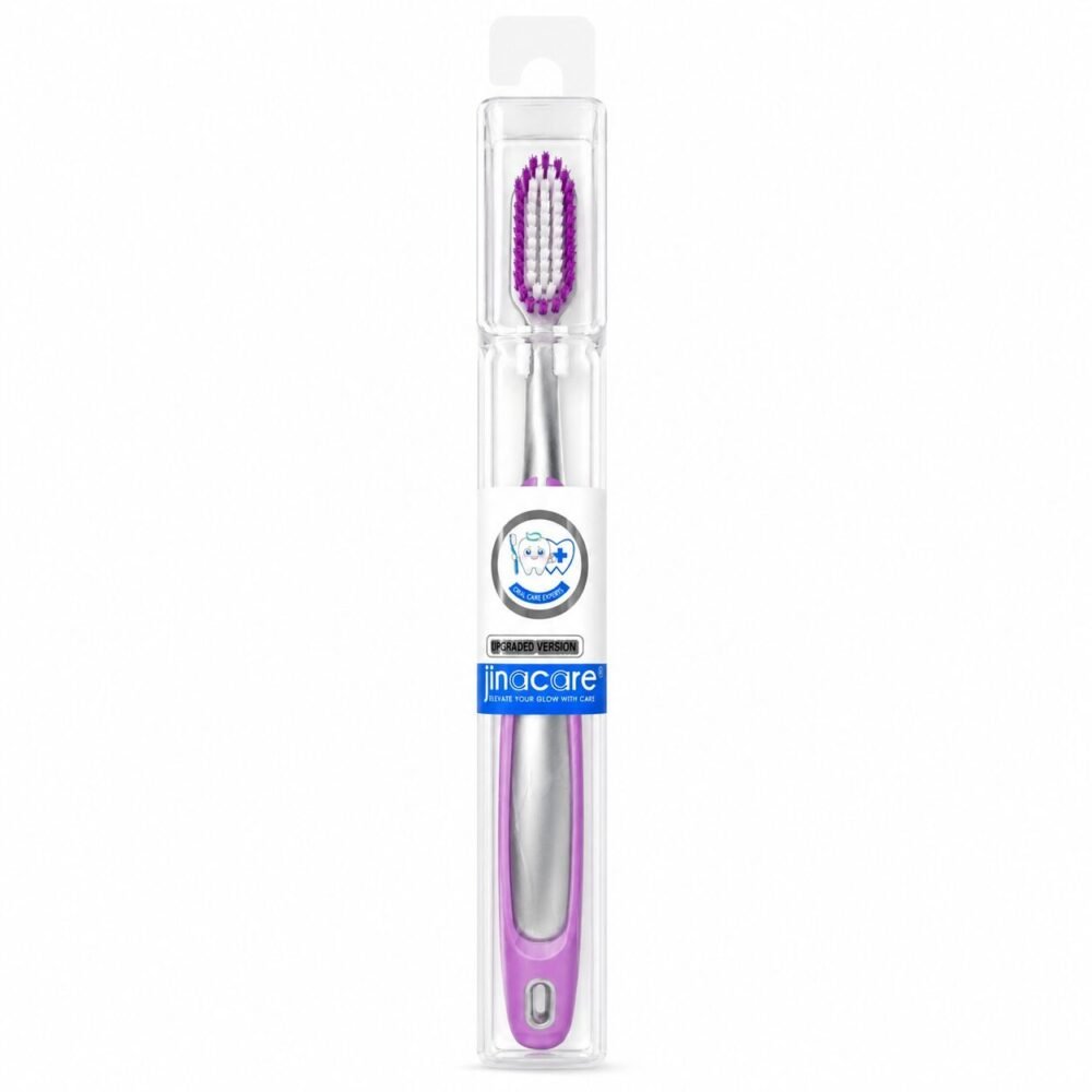 "Jinacare" Travel Toothbrush Extremely Soft With Protective Case - فرشاة أسنان مع علبة واقية