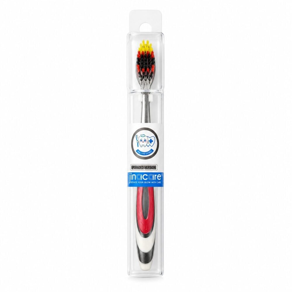"Jinacare" Travel Toothbrush Extremely Soft With Protective Case - فرشاة أسنان مع علبة واقية