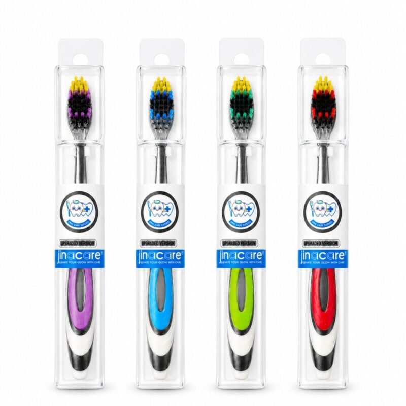 "Jinacare" Travel Toothbrush Extremely Soft With Protective Case - فرشاة أسنان مع علبة واقية