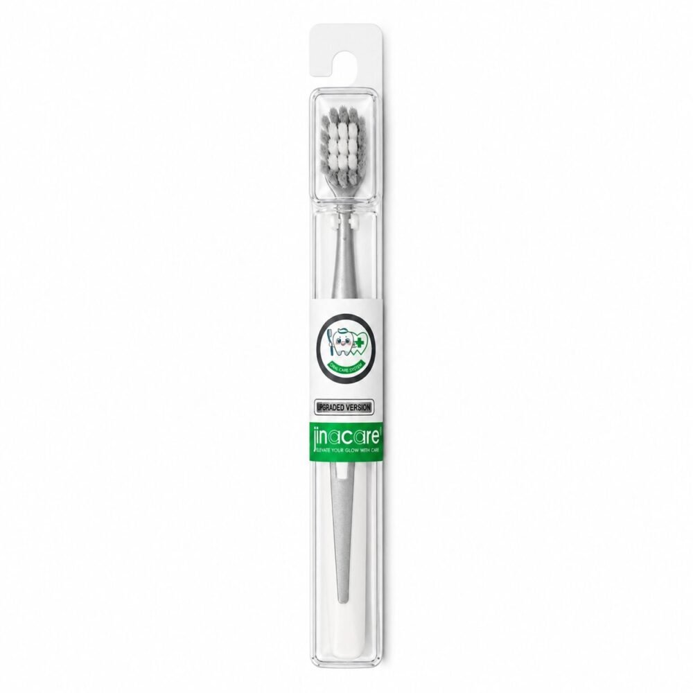 "Jinacare" Travel Toothbrush Extremely Soft With Protective Case - فرشاة أسنان مع علبة واقية