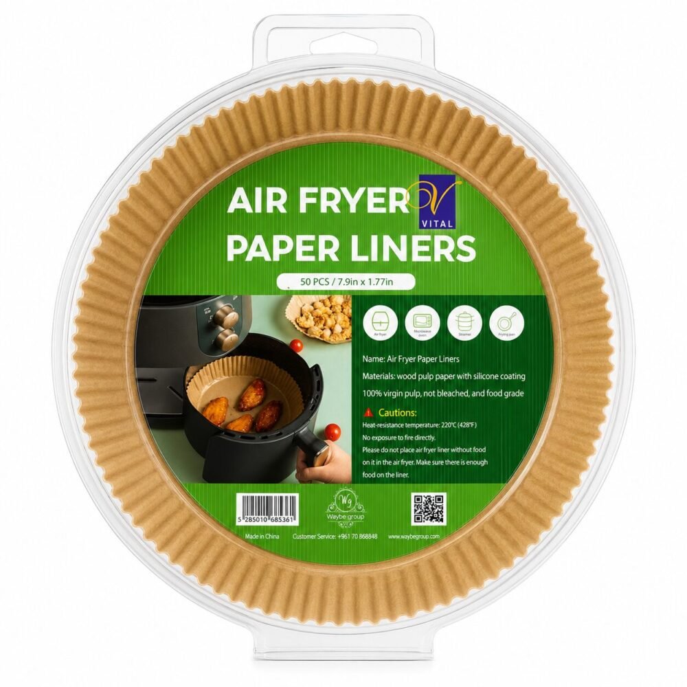 "VITAL" Air Fryer Paper Liners 23*23 cm  50 pcs - ورق زبدة للقلاية الهوائية