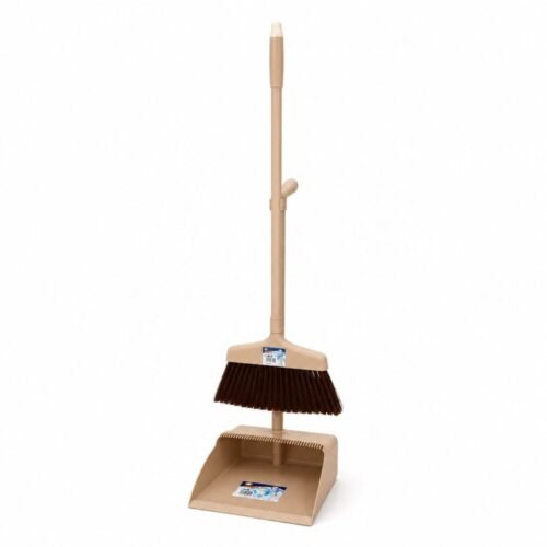 "Magic Clean" Long Handle Broom And Dustpan Set 101 cm - مكنسة ناعمه مع مجرفة بمقبض طويل