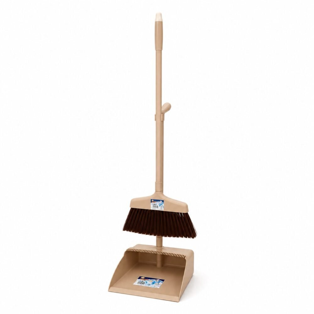 "Magic Clean" Long Handle Broom And Dustpan Set 101 cm - مكنسة ناعمه مع مجرفة بمقبض طويل