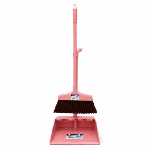 "Magic Clean" Long Handle Broom And Dustpan Set 101 cm - مكنسة ناعمه مع مجرفة بمقبض طويل