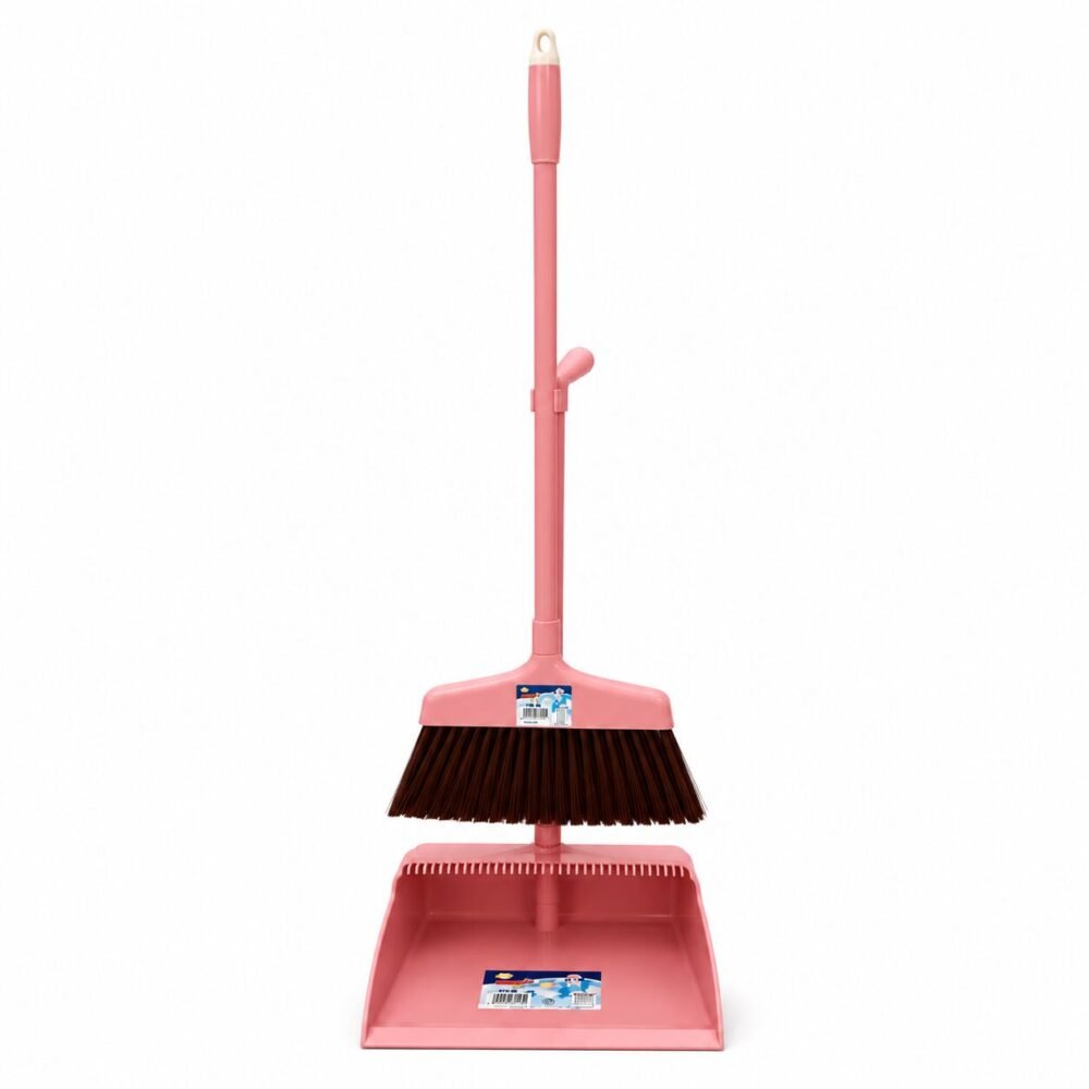 "Magic Clean" Long Handle Broom And Dustpan Set 101 cm - مكنسة ناعمه مع مجرفة بمقبض طويل