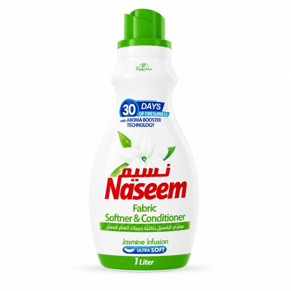 "Spartan Naseem" Fabric Softner and Conditioner 1L - نسيم مطرّي الغسيل بتقنية حبيبات العطر المعزّز