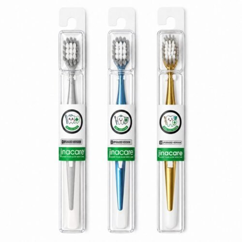 "Jinacare" Travel Toothbrush Extremely Soft With Protective Case - فرشاة أسنان مع علبة واقية