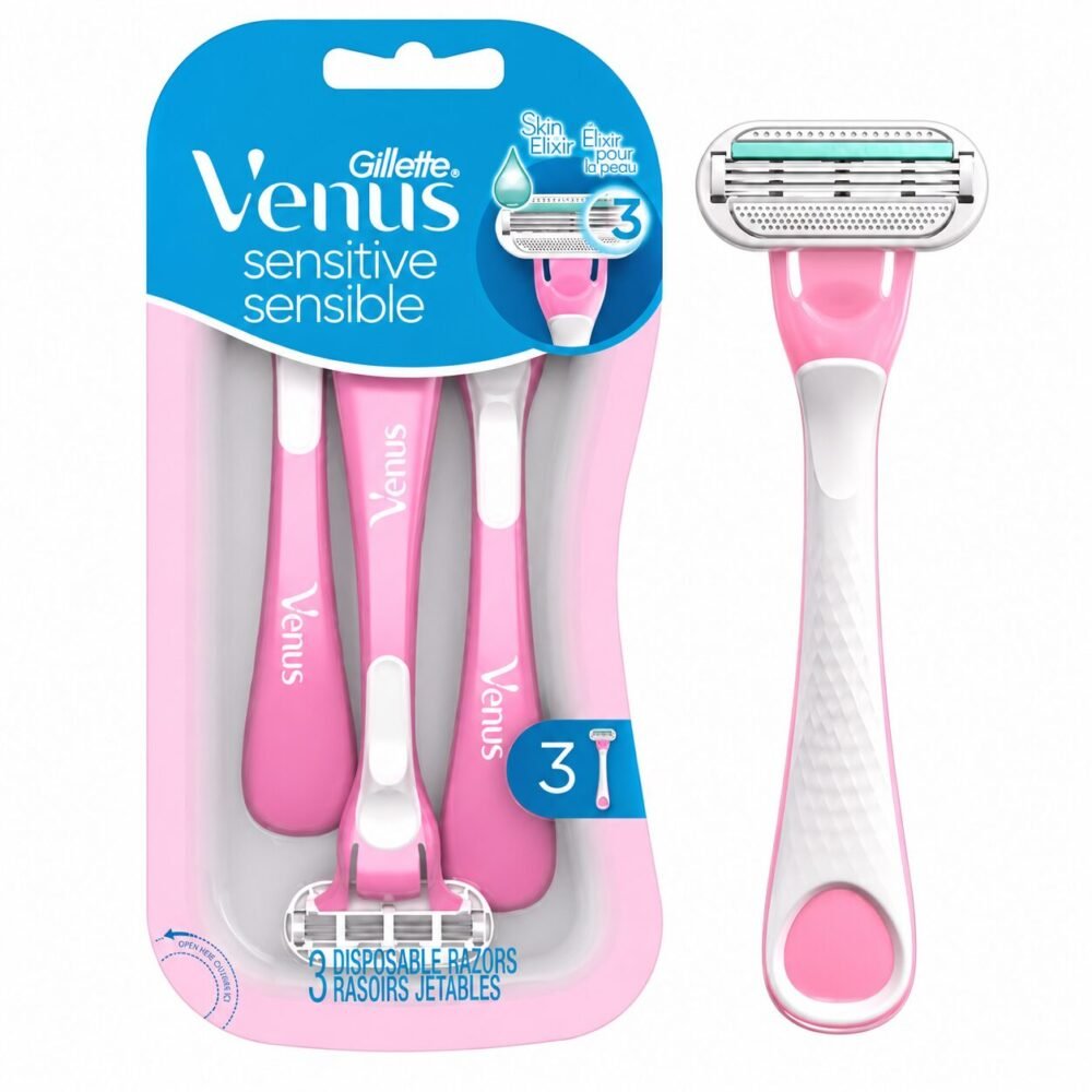 "Gillette" Venus Sensitive 3 Disposable Razors 3 pcs - شفر حلاقة