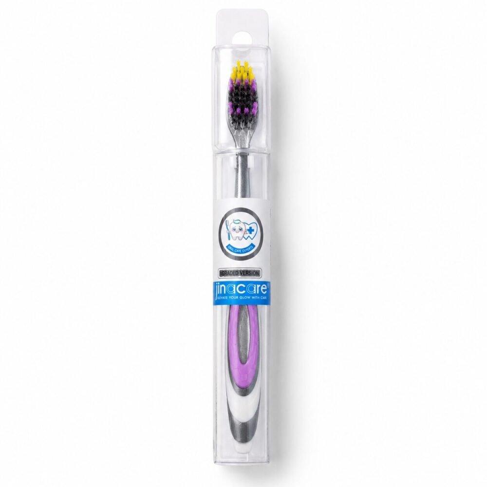 "Jinacare" Travel Toothbrush Extremely Soft With Protective Case - فرشاة أسنان مع علبة واقية
