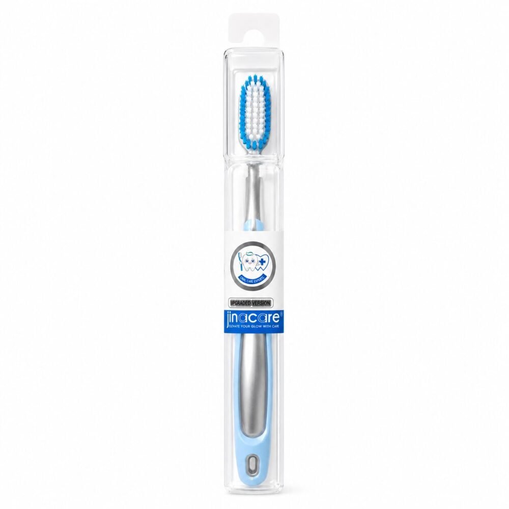 "Jinacare" Travel Toothbrush Extremely Soft With Protective Case - فرشاة أسنان مع علبة واقية