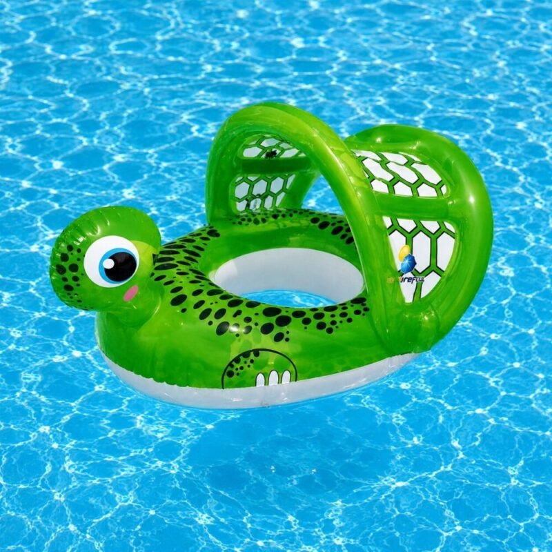 "Bestway" Inflatable Turtle Baby Swim Float With Sun Canopy 74*66 cm - عوامة سباحة للأطفال مع مظلة