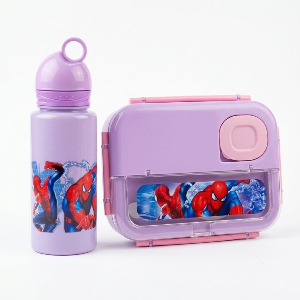 "XiTianLong" Kids Lunch Box Set With Water Bottle - طقم لانش بوكس ستانلس ستيل للأطفال مع مطرة مياه