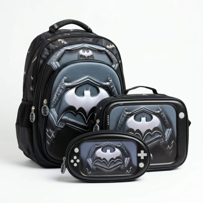 School Backpack Set 3pcs  41*30*24 cm - طقم حقيبة مدرسية للأطفال مع حقيبة طعام ومقلمة