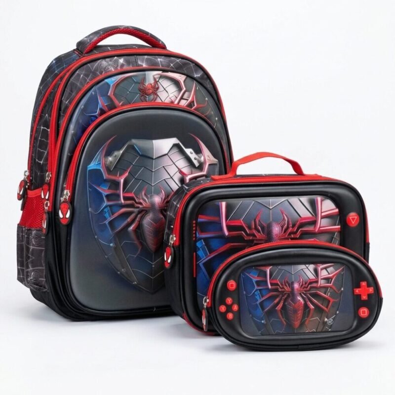School Backpack Set 3pcs  41*30*24 cm - طقم حقيبة مدرسية للأطفال مع حقيبة طعام ومقلمة