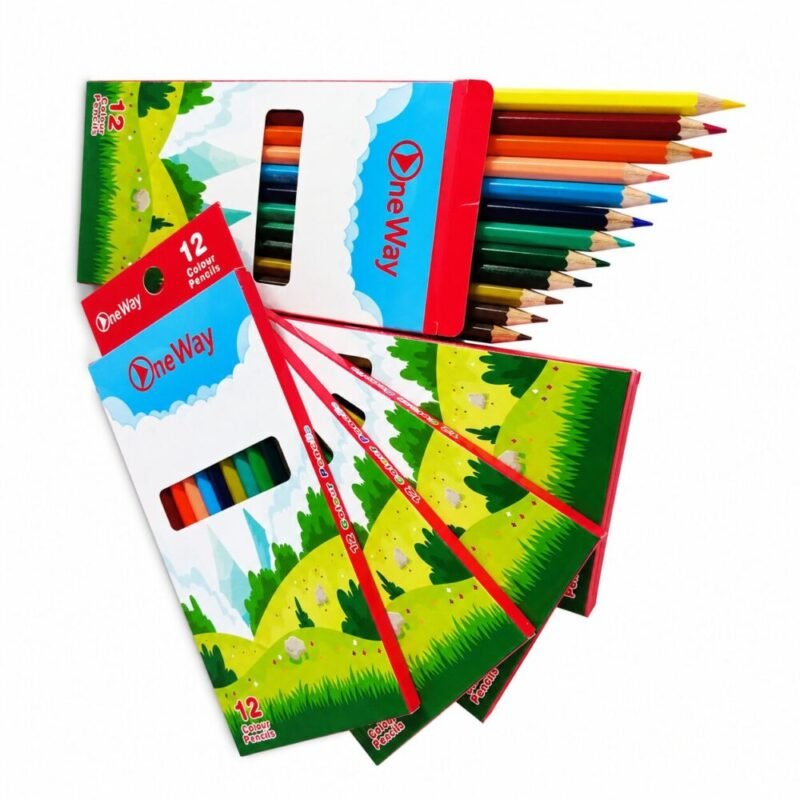 IMG_٢٠٢٦٠٧٣٠_١٥٢٧٣٧ "One Way" Color Pencils 12 pcs - أقلام تلوين خشبية