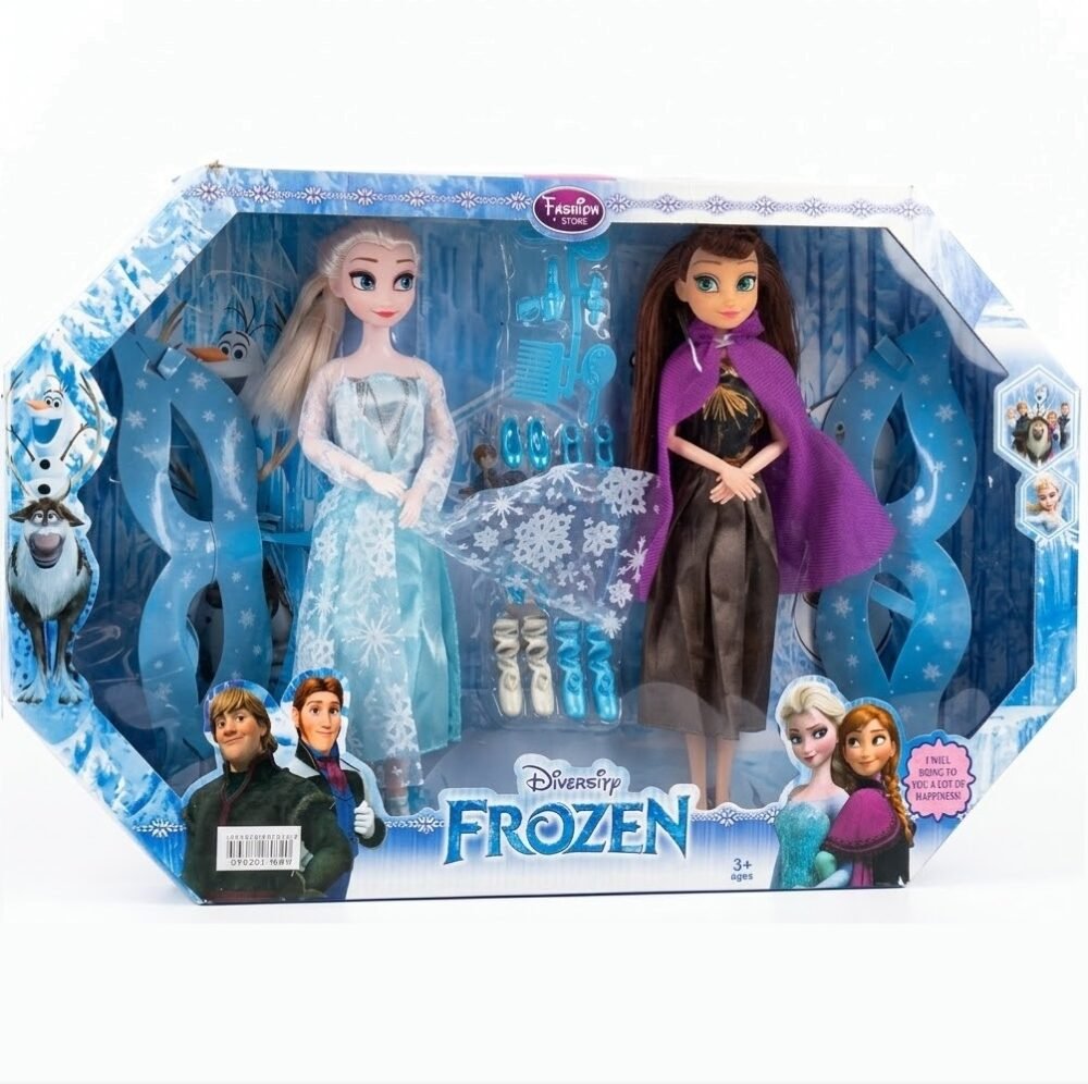 "DIVERSITY FROZEN" Elsa and Anna Deluxe Sister Adventure Set with Wearable Masks 30 cm (Ages 3+) - دمى أزياء