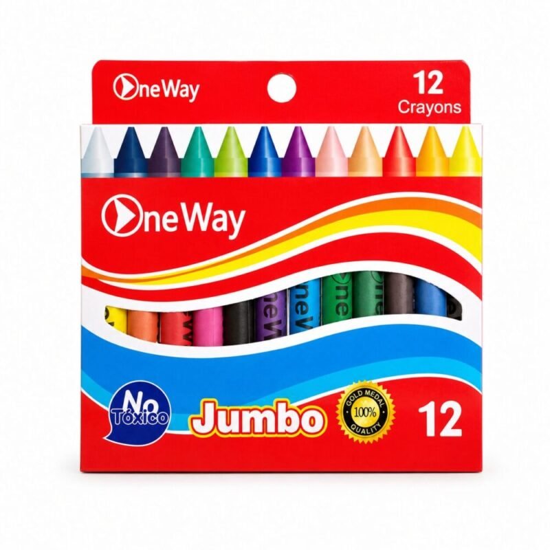 file_00000000022c81f497cb8d5624f54d23 "One Way" Jumbo Wax Crayon 12 pcs - أقلام تلوين شمع جامبو