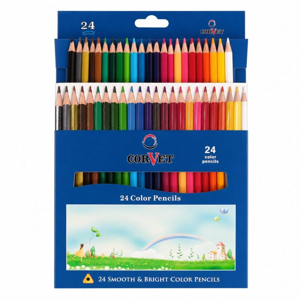"CORVET" Color Pencils 24 pcs - أقلام تلوين خشبية