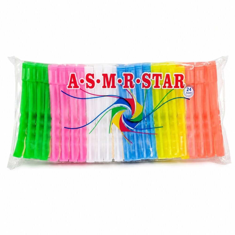 "A.S.M.R.STAR" Plastic Clothes Pegs 24 pcs - ملاقط غسيل بلاستيكية