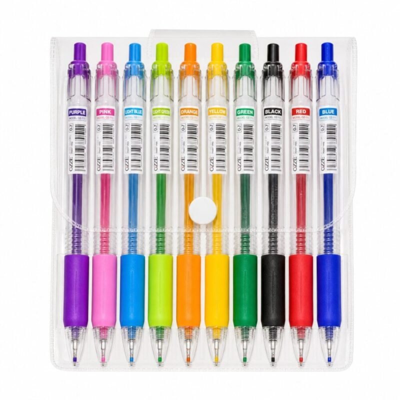 "OZZIE SUNNY CLIP" Color Retractable Ballpoint Pens 0.7mm 10pcs - مجموعة أقلام حبر جاف
