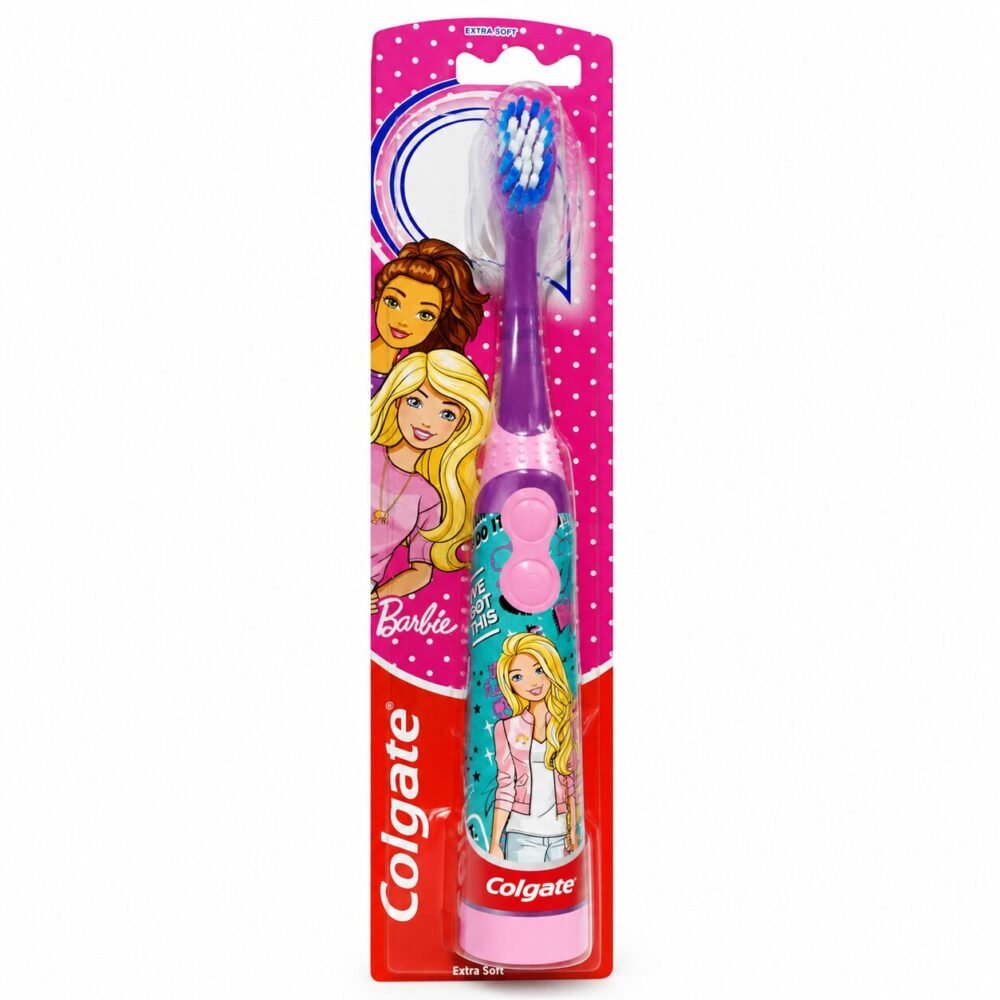 "Colgate" Barbie Kids Battery Powered Toothbrush Extra Soft - فرشاة أسنان كهربائية للأطفال تعمل بالبطارية