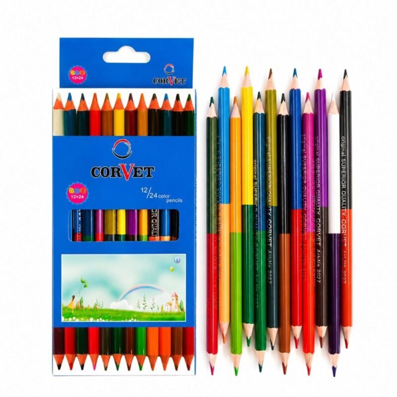 "CORVET" Color Pencils 12 pcs 24 color - أقلام تلوين خشبية برأسين