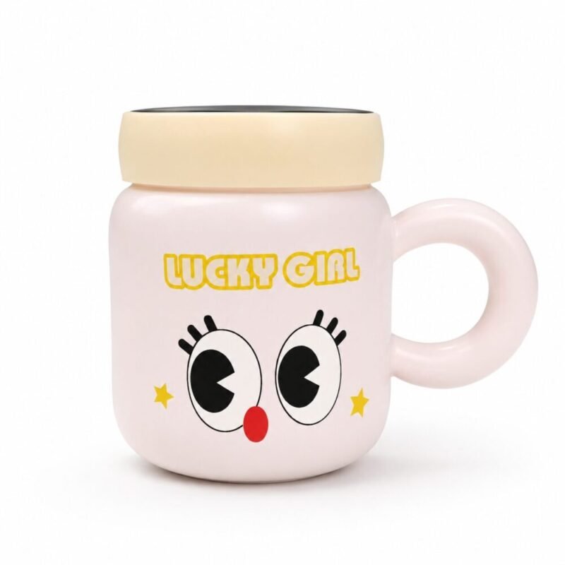 Cute Mirror Mug - كوب زجاجي لطيف بمرآة علوية