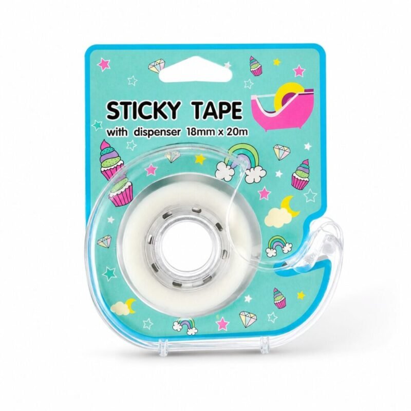 Sticky Tape with Dispenser 18mm*20m - شريط لاصق شفاف مع قاطع