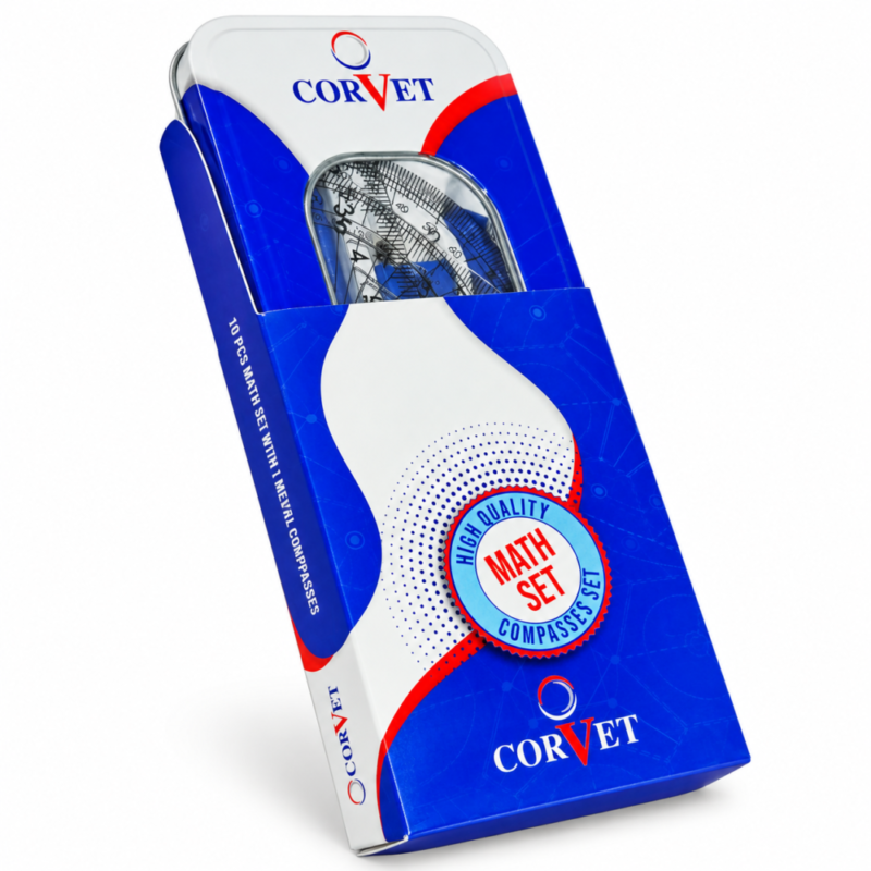 "CORVET" Geometry Math Set 10 pcs - علبة أدوات هندسية