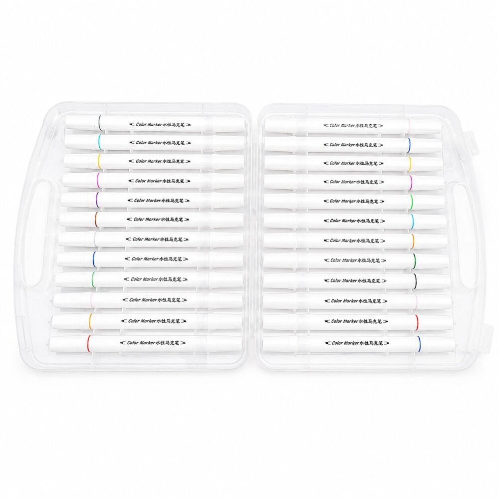 Marker Pens Set 18/24 pcs - طقم أقلام تلوين ماركر مائية ثنائية الرأس