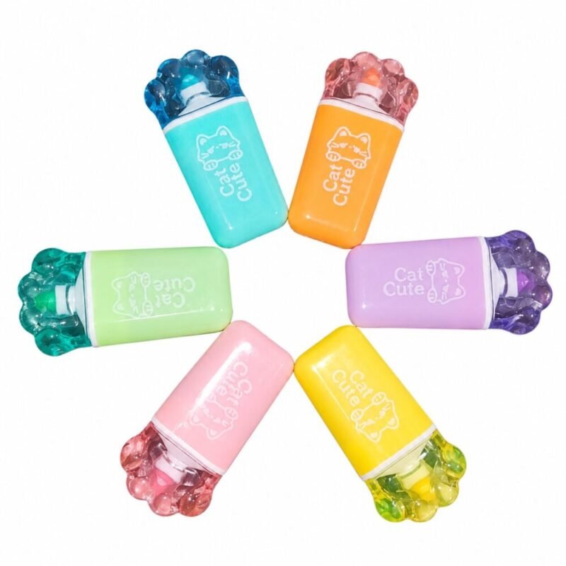 file_0000000043e481f48f38fd42cd9ce336 "Cute Cat" Highlighter 6cm 6pcs - مجموعة أقلام هايلايتر