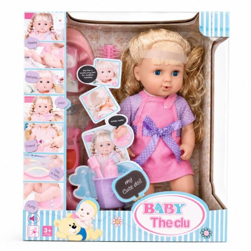 file_000000004c0c71f4b15615fc95824710 "Baby The Club" Baby Doll set 43 cm (Ages 3+) - دمية طفلة مع إكسسوارات العناية