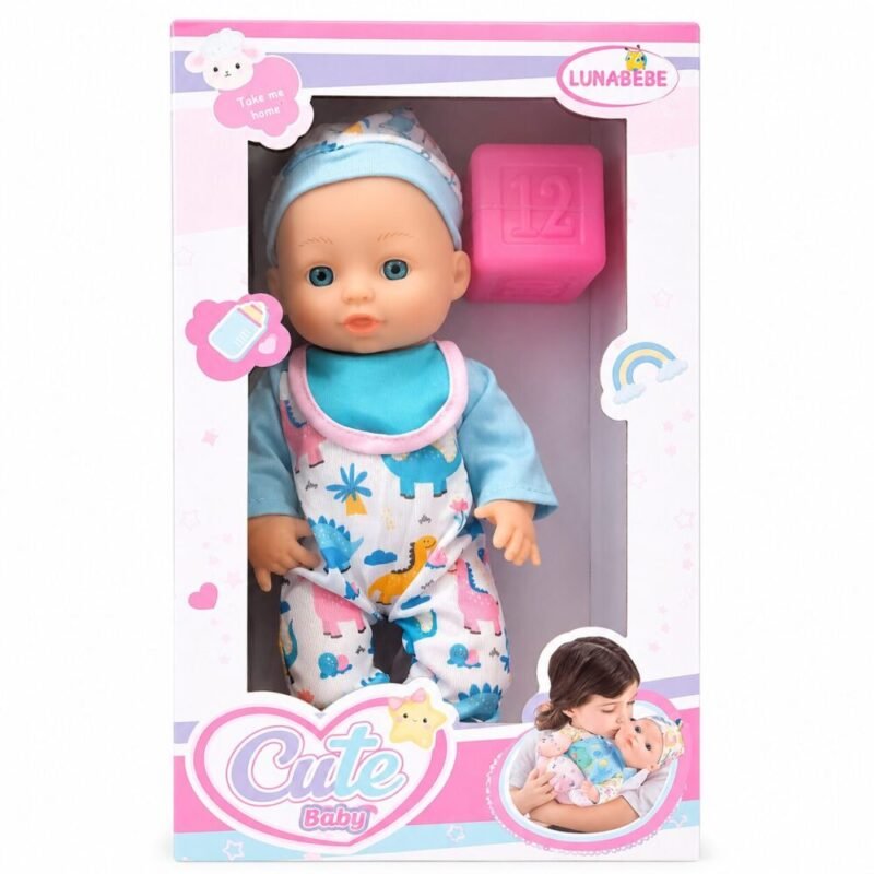 "LUNABEBE Cute Baby" Baby Care Doll set  24 cm (Ages 18M+) - دمية طفل