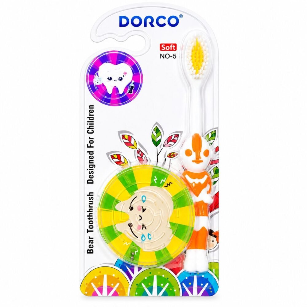 "DORCO" Kids Toothbrush Soft - فرشاة أسنان للأطفال مع لعبة