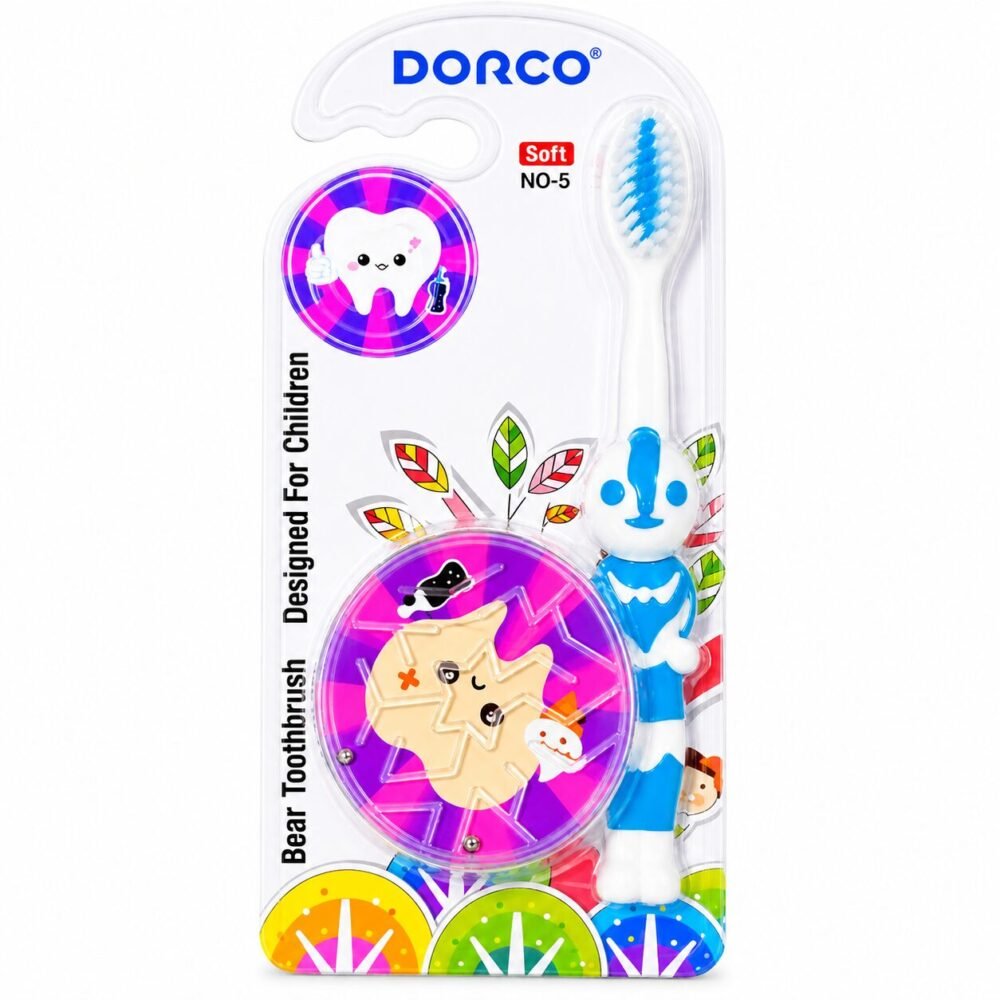 "DORCO" Kids Toothbrush Soft - فرشاة أسنان للأطفال مع لعبة